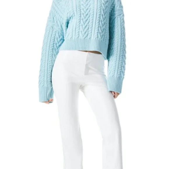 ALICE + OLIVIA Nance Wide Sleeve Cable Knit Turtleneck Size XS - Picture 4 of 6